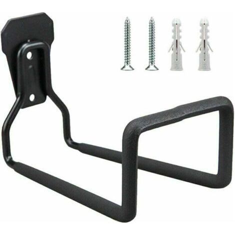 Wall Mounted Garden Hose Holder - Wrought Iron Garden Hose Reel, Black (1/4)