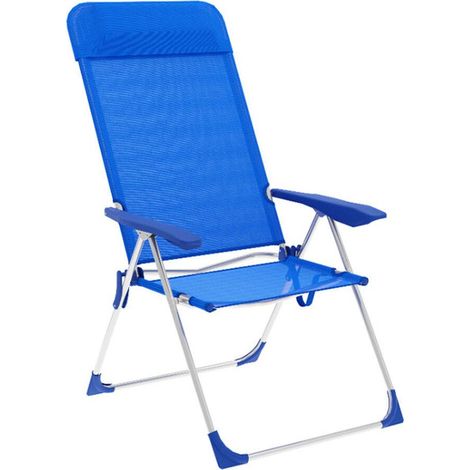 Marbueno Klappstuhl Aluminium 5 Positionen Blau