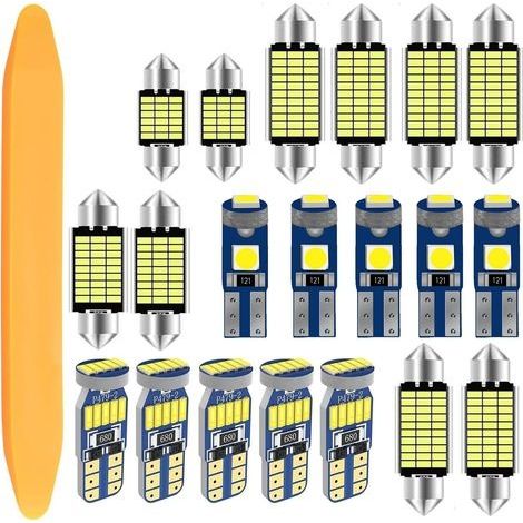 T10 W5W LED 194 168 2825 Lampadina Per Auto,T5 W3W Ampoule à 2721 27 37 286 PC74 LED,Lampadina A Festone 6418 C5W Per Auto (31/36/39/41mm),12V 6000K (Bianco),Senza Errori Canbus [20 Pe (1/4)