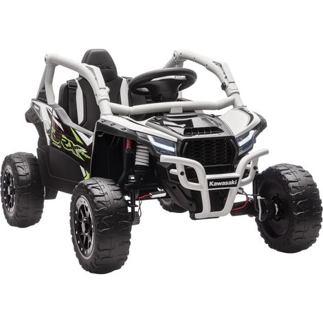 Véhicule tout-terrain électrique 12 V pour enfants, avec télécommande, lumières LED, musique et klaxon, pour les enfants de 3 à 8 ans, gris.