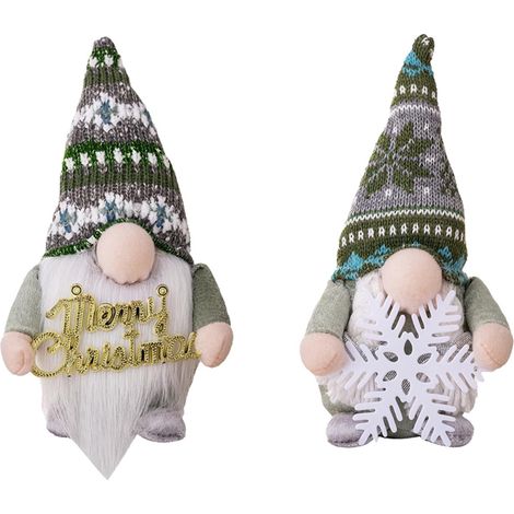 Gnome De Noël - Avec Nez À LED - Tenant Une Plaque Merry Christmas Et Des Flocons De Neige - Décoration Intérieure Festive - Hauteur 25 Cm - 1 Pièce (1/3)
