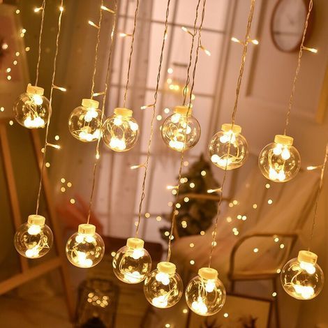 Wishing ball light curtain, 3.5 meter chandelier, 8 flashing modes - warm white LED light