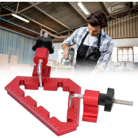 Équerre de menuiserie, bloc de positionnement 45°/90°, équerre de serrage, outils de menuiserie, jauge de hauteur métrique en alliage d'aluminium (1/5)