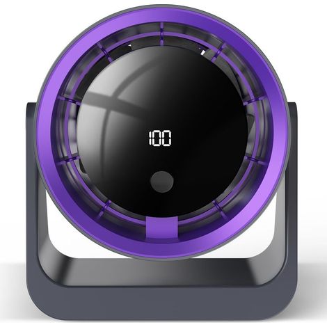 Mini ventilatore da tavolo USB, regolabile a 360°, silenzioso e portatile con 100 velocità, display a LED, potente batteria ricaricabile per ufficio, casa, camera da letto, campeggio, esterni, montabi (1/5)