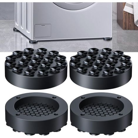 Lot de 4 tapis anti-vibrations pour machine à laver – Amortisseurs en silicone antidérapants – Protection contre les vibrations et le bruit (1/5)