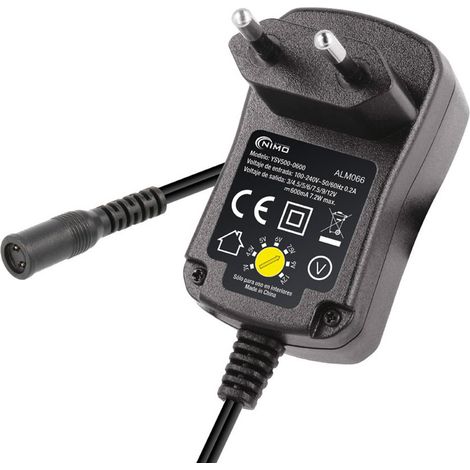 Alimentatore elettronico 12V 600 mAh 7,2W con selettore regolabile da 3V a 12V (1/2)