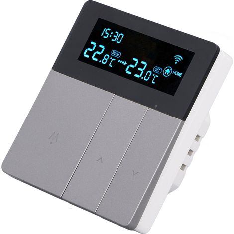 Thermostat intelligent 3A avec écran LCD couleur, haute précision, programmable, pour chauffe-eau domestique et centres commerciaux, AC90-240V, gris, sans Wi-Fi