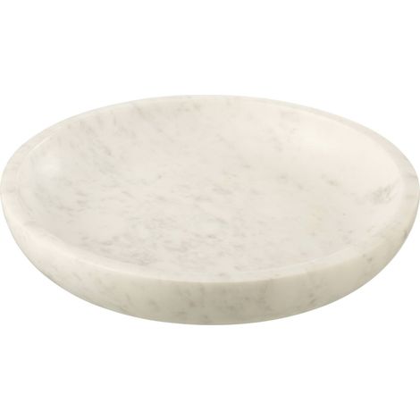 Plat décoratif en marbre blanc pour une touche élégante - Blanc marbré naturel (1/2)