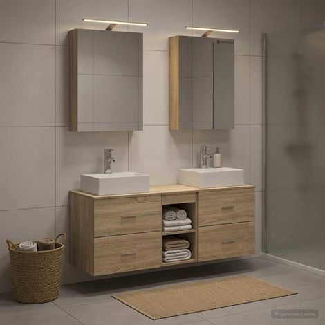 vidaXL Bathroom Furniture Set 5 pcs Sonoma Oak (1/5)