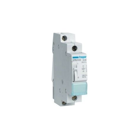 Hager – Télérupteur 1F EPN510 – 230V 16A – Accessoire tableau électrique pour installation en milieu humide – Connectivité à vis