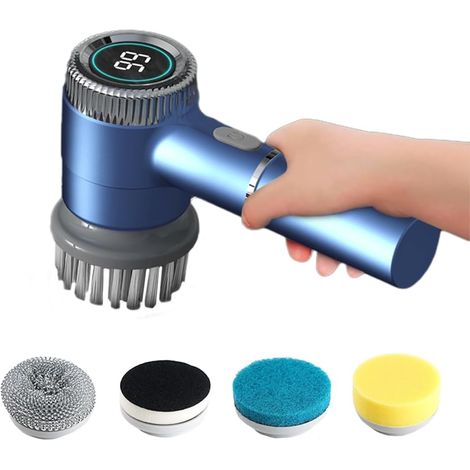 Filiyano-Nettoyeur électrique portatif avec 5 têtes de brosse – Nettoyeur puissant pour salle de bain, évier, barbecue (1/5)