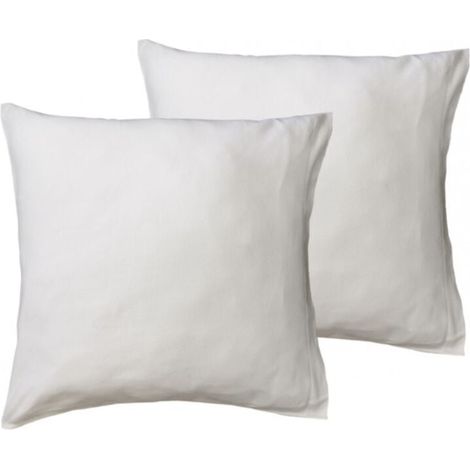 Lot de 2 protèges-oreillers Blanc 100% Coton - 65x65 cm - Blanc (1/2)
