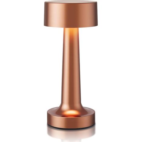 Lampe de bureau LED portable - 3 niveaux de luminosité - Convient pour les tables de chevet, les chambres, etc. - 1 pièce, or rose (1/5)