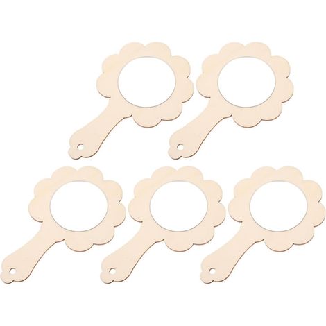 5 Pièces de Miroir en Bois Non Peint pour Garçon et Filles et Parents, Kit de Bricolage pour Exercices de Motricité Fine et Coordination Main-cerveau en Ateliers et Maternelle (1/5)