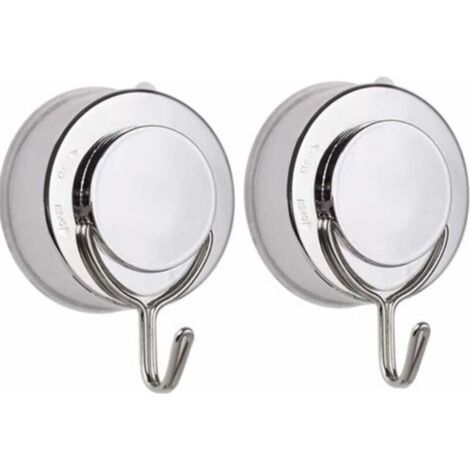 Ganci a ventosa, 2 ventose impermeabili rimovibili con ganci in metallo, finestra in vetro con chiusura, per doccia da bagno o cucina, gancio per asciugamano da parete, accessori per spugna (1/4)