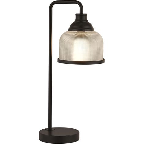 Lampada da tavolo Highworth - Nero opaco e vetro olografico (1/5)