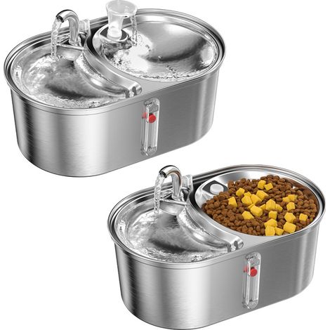 Fontaine à boire automatique pour chat, adaptée aux chats et chiots, fontaine pour chat et chien, distributeur d'eau d'alimentation intelligent, fontaine à boisson 3L, bol d'alimentation à capteur aut (1/2)