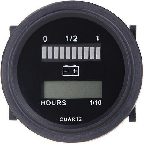 Indicateur de charge numérique LED 12 V/24 V/36 V/48 V/72 V avec compteur horaire, noir (1/5)