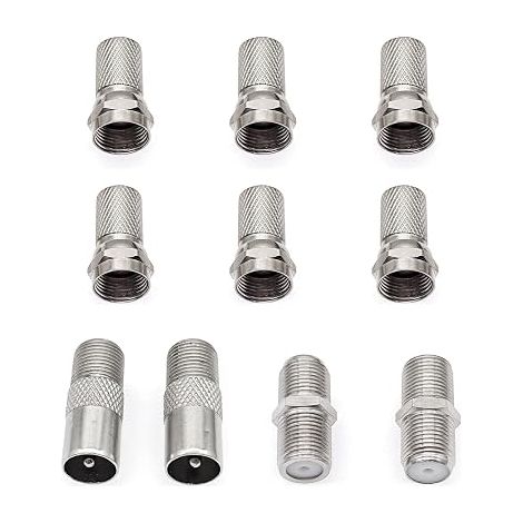 connecteurs coupleur, câble coaxial d'antenne RG6 à micro-vis, connecteur antenne type F, adaptateur d'extension coaxial d'antenne TV pour décodeur satellite, câble d'antenne modem (1/5)