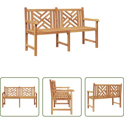 vidaXL Banc extérieur - banc Marron 150 x 60 x 90 cm Bois de teck massif (1/5)