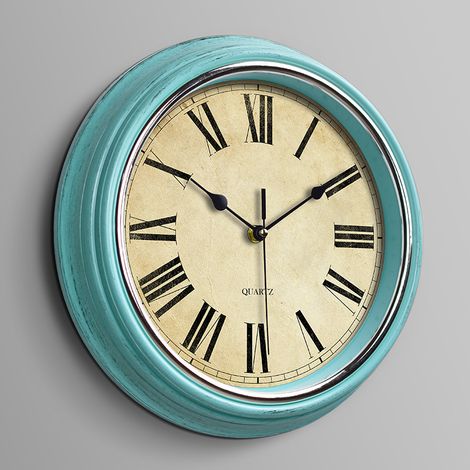 12-Zoll-Wanduhr, batteriebetrieben, geräuschlos, kein Ticken, klassische Vintage-Wanduhr, Dekoration für Büro, Wohnzimmer, Küche, Zuhause (1/4)