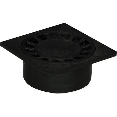 Siphon De Cour - PVC - Sortie Ø40-50-63-125 Mm - Platine 150x150 Mm - Anthracite