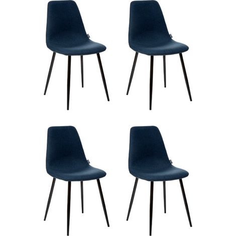 Lot de 4 Chaises Design "Nokas" 85cm Bleu (1/5)
