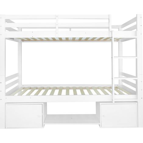 Litera infantil 90 x 200 cm blanca de pino y MDF, convertible en 2 camas, HOMVRA (1/5)