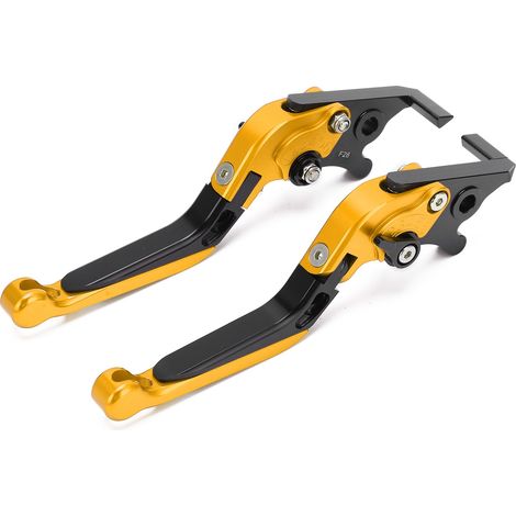 Lot de 2 leviers de frein gauche et droit pour moto Yamaha NMAX 155 (2015-2021) - Accessoires de modification moto - Pièces de rechange pour pit dirt et motocross - Or (1/5)