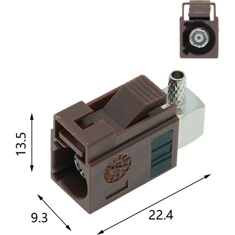 FAKRA-C-K1.5 straight mother shell F-type FAKRA-C-K1.5 straight mother ABCDEFGHIKMZ type mother head length and short body (1/3)