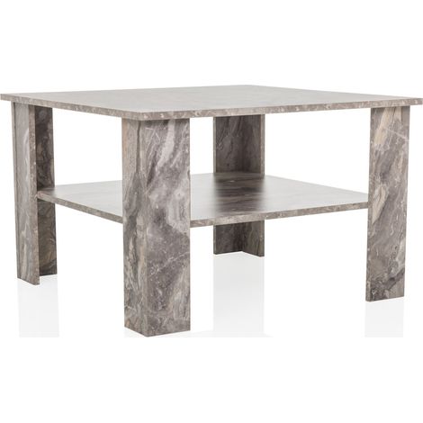 Table d'appoint / table basse / table de salon BISMO aspect marbre gris hjh LIVING (1/5)
