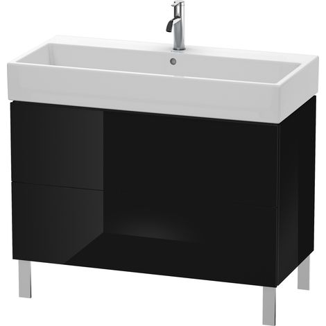 Duravit Meuble sous-lavabo L-Cube 98,4 x 45,9 cm, 2 tiroirs, pour Vero Air 235010, Coloris: Laque noire brillante - LC677804040 (1/4)