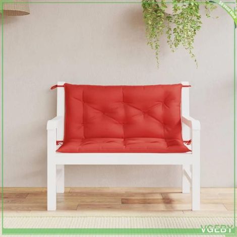 361665 Coussins de banc jardin lot de 2 rouge 100x50x7 cm tissu Oxford (1/5)