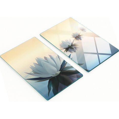 Bandejas decorativas de cristal para servir aperitivos con diseño de flores de loto, 2x30x52 cm. (1/5)
