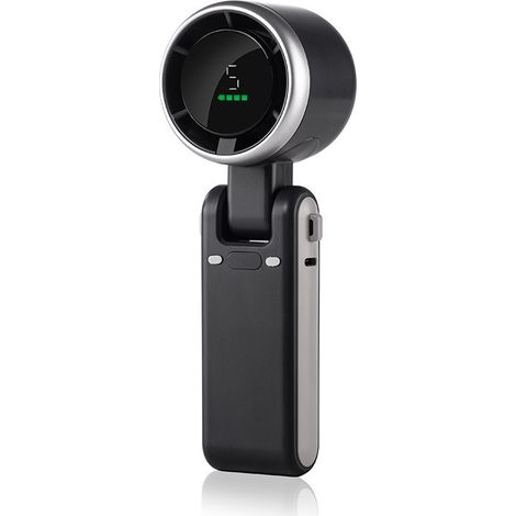 Ventilador portátil recargable manos libres de 190 g, turbo silencioso, 5000 mAh, USB-C, plegable de 180°, IPX4, para deportes y oficina. (1/5)