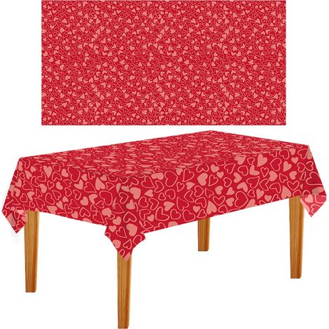 Nappe De Table - Polyester Imperméable - Motif Festif Saint-Valentin - 108 X 54 Pouces - Pour Table Bassec - Lot De 1 (1/4)