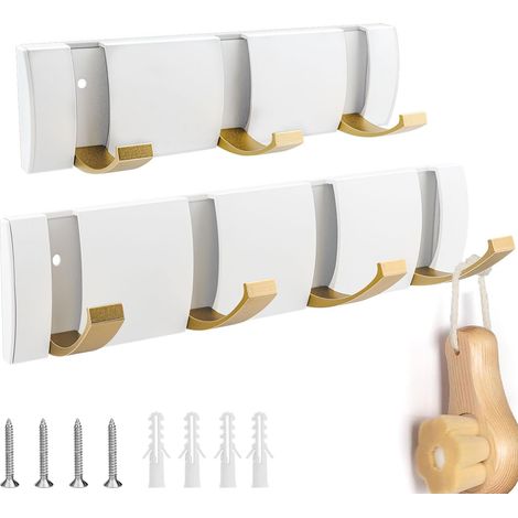 Porte Manteau Mural, Design Moderne et Pliable, Aluminium, 2 Pcs (1/5)