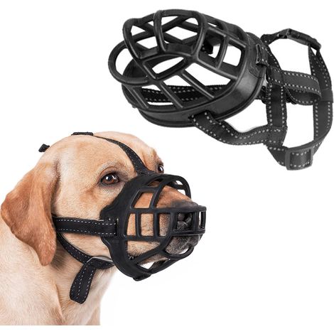 Muselières pour chiens, adaptées aux chiens de petite, moyenne et grande taille, empêchent de mâcher et de mordre. (1/5)