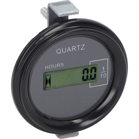 Betriebsstundenzähler für Bagger mit LCD-Anzeige, universell einsetzbar, integrierter Chip, elektronischer Industrie-Fernzeitmesser, DC 12–36 V, rund (1/5)