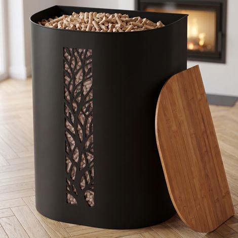 CASABEL Réservoir Pellets & Granulés avec Roulettes, Cap. 45kg,
