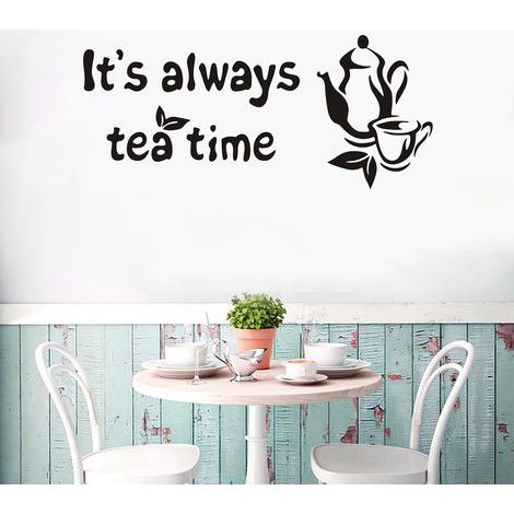 Lntyq Autocollant mural en vinyle - Pour la cuisine, la maison, les tasses, les carreaux, les cafés, les murs, les citations, les portes, les pubs Pochoirs de transfert pour placard (1/5)