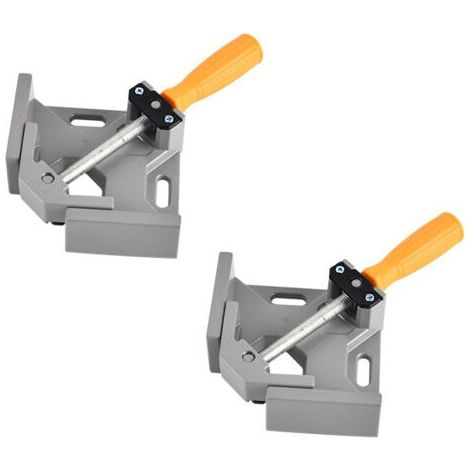 RHG 2 Pcs Serre Joint Angle 90 °, Etau D'angle Alliage d'Aluminium, Pince de Soudage d'angle avec mâchoire pivotante réglable, pour Outils Menuisier, Soudage de Charpentier (Gris) (1/5)