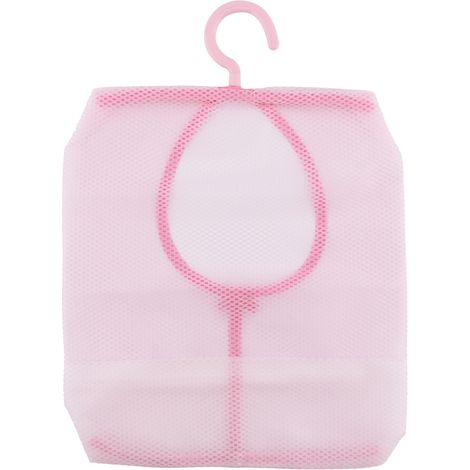 Sac de rangement filet suspendu PP polyester 30x26 cm bleu vert rose pour cuisine salle de bain buanderie voyage avec crochet (1/3)