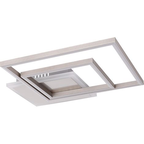 Plafoniera LED design quadrato in metallo moderno, 30W 1820Lm bianco caldo, LxWxH 37x37x5,5 cm