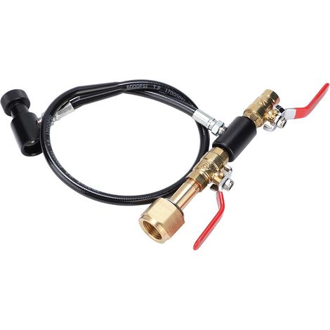 Adaptateur recharge bouteille CO2 avec tuyau 90cm pour remplissage soda, filetage EU W21.8-14 (1/5)