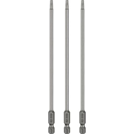3 Pièces Embout Tournevis Torx T15 Tige Hexagonale 1/4" Acier S2 (1/5)