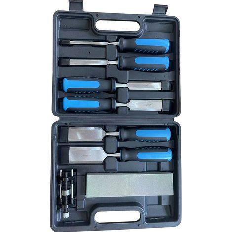 Set aus 8 Holzmeißeln inklusive Schleifstein und Schnitzmeißeln in verschiedenen Größen (1/4"-1-1/2") für hohe Präzision. (1/4)