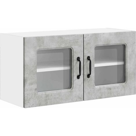 Armadio da cucina moderno pratico portaoggetti 80 x 31 x 40 cm in legno multistrato grigio cemento 020053626