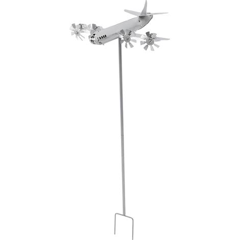 Girouette Avion en Fer Décoration Jardin Extérieur Résistante à la Corrosion Rotation Fluide Style Unique Cadeau Idéal (1/4)
