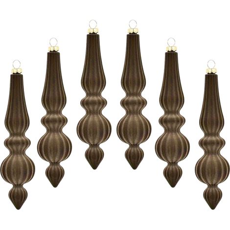 Ornement De Noël - Boule À Accrocher En Velours Marron Avec Embout - Décoration Pour Arbre De Noël Intérieur Et Extérieur - Lot De 1